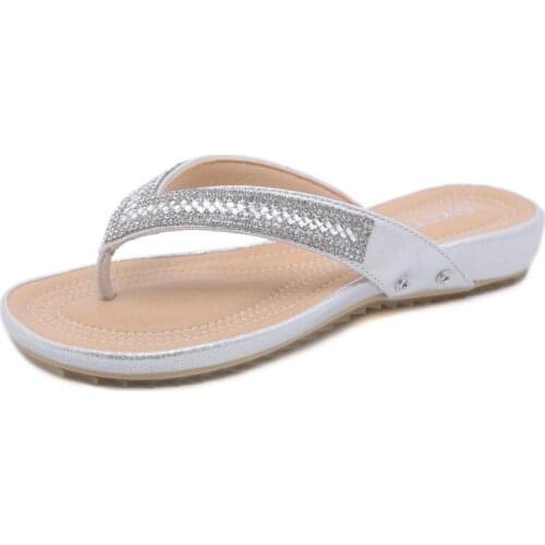 Women sandals summer flat pearl sandals flip flops rome shoes string bead slippers mujer gladiator sandalias sapatos femininos