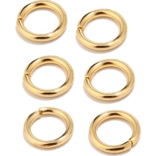 100pcs High Quality Gold Tone Stainless Steel Jump Rings for Jewelry Making Supplies Findings and Necklace Earring Repairs 5mm