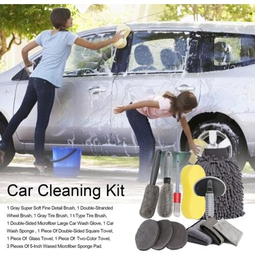 12Pcs Car Rim Scrubber Wheel Brush Cleaner Dust Remover Handle Cleaning Set Motorcycle Truck Washing Car Wash Cleaning Tool Set