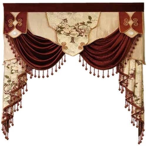 14 style Luxury custom valance for livingroom curtains at the top (VALANCE dedicated link/Not including Cloth curtain and tulle)