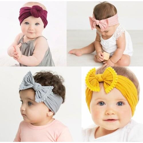 3pcs/Set Headband Bowknot For Cute Kids Hairband Children Soft Cotton Girls Turban