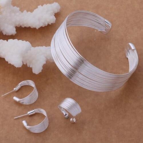 925 sterling silver Jewelry Sets Earring 146 + Ring 267 + Bangle 132 /ardajika dqbamhia AS183