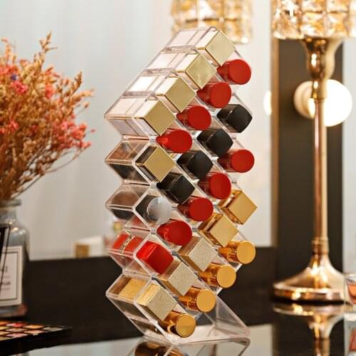 10/16/28 Grids Acrylic Makeup Organizer Storage Box Cosmetic Lipstick Box Case Holder xobw