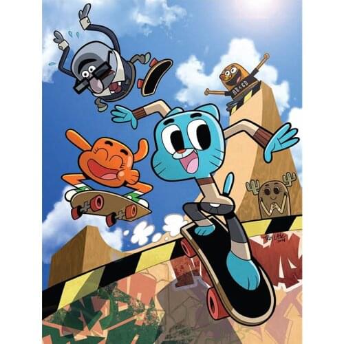 Full Square/Round 5D DIY Diamond Painting "Cartoon Amazing World of Gumball" 3D Embroidery Cross Stitch Mosaic Home Decor Gift