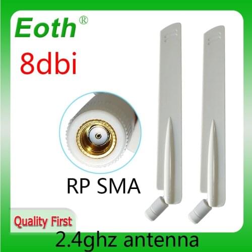2.4ghz antenna real 8dbi RP-SMA connector Wifi Antenna 2.4G antena waterproof wi fi antenne for wi-fi router SMA antennas