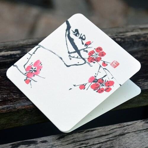 Free ship!1lot=48pc!Chinese Painting greeting holiday card / Thank you message business card/holiday festival wish paper card