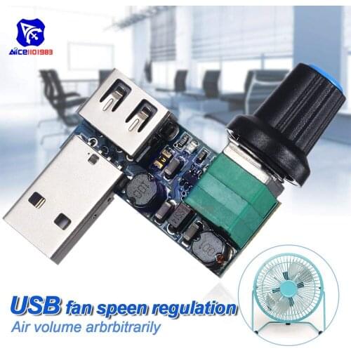 Diymore 5V to 12V USB Fan Stepless Speed Controller Fan Governor Adjustable Potentiometer with Male Female USB Type-A Adapter