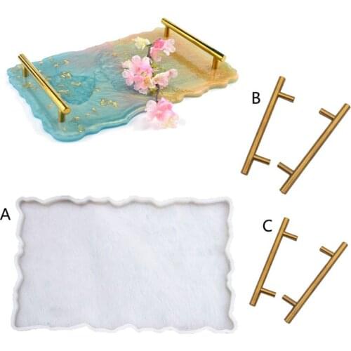 ANGELADY Big Rectangle Plate Resin Mold Oversized Fruit Disc Tray Making Transparent Flexible Silicone Molds Art Craft Tools