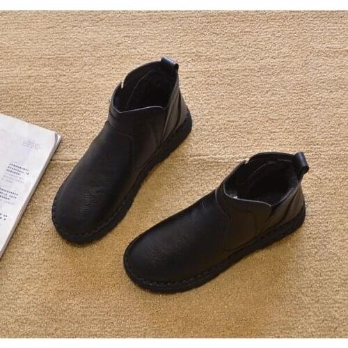 Shoes Woman Winter Flat Heel Ankle Boots Single Boots Flat Shoes Womens Shoes Snow Boots Short Martin Boots and Ankle-Style