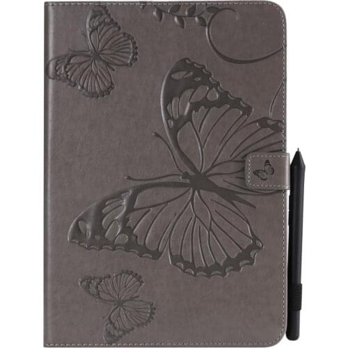Butterfly Pattern PU Leather Tablet Cover for Samsung Galaxy Tab A T550 T555 9.7 Inch Holster Shell Flip Stand Case Funda+pen
