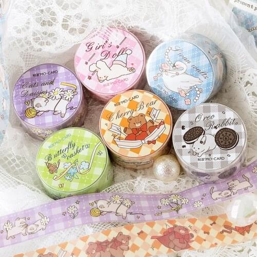 Cat Bear Washi Tape Cute Animal Decorative Tapes Craft Tape For Gift Wrapping Journal Crafting Scrapbooking and DIY Decor