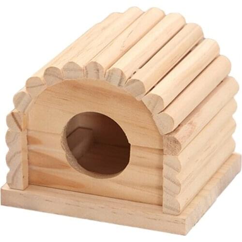 Hamster Wooden House Natural Wood Hideout Chew Toy for Rat Mouse Gerbil Hedgehog
