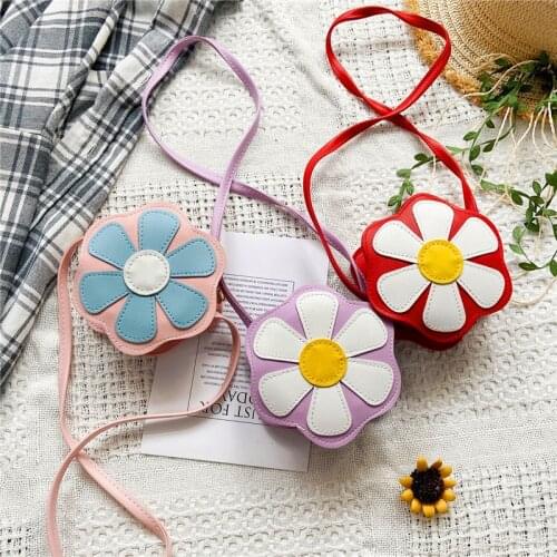 Cute Childrens Mini Crossbody Bags PU Leather Girls Kids Small Shoulder Bag Sun Flower Princess Boys Wallet Coin Purse Handbags