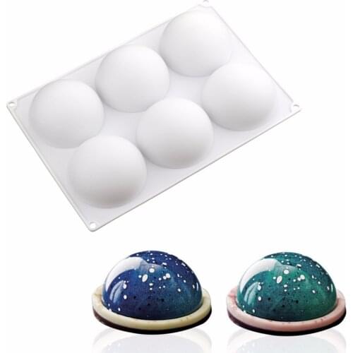 6 Cavity Half Ball shape silicone cake mold for baking Mousse Cake Cheesecake Pudding Bread Non-Stick Baking Mould