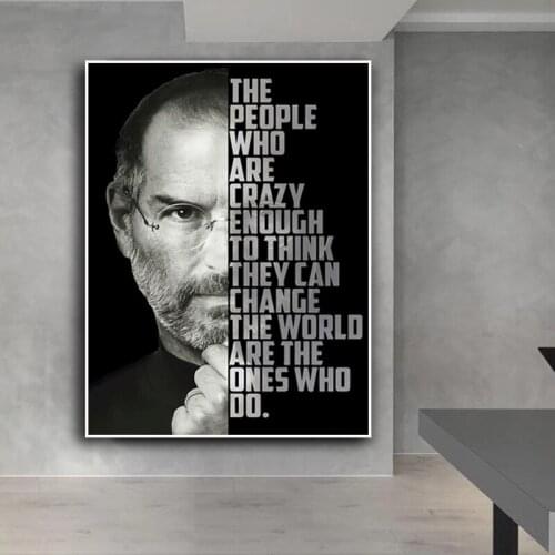 Steve Jobs Motivational Quote Art Canvas Paintings Wall Art Posters Prints Wall Pictures for Bedroom Inspirational Cuadros Decor