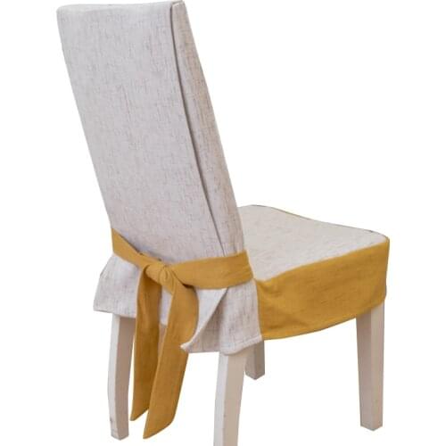 Custom-Made Household Fabric Stool Cover Simple One-Piece American Nordic Linen Yellow Chair Cover