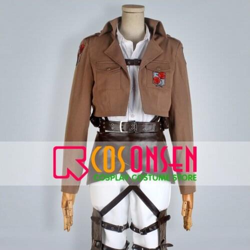 COSPLAYONSEN Attack on Titan Shingeki no Kyojin Stationed Corps Hannes Cosplay Costume All Size Adult Costume