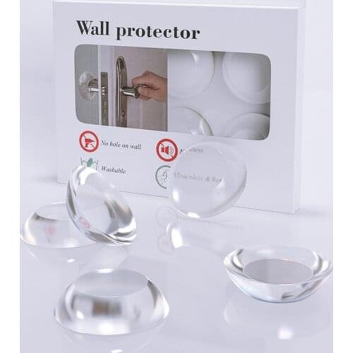 1pc/4pcs/6pcs Creative Wall Protector Door Handle Bumper Guard Stopper Round Adhesive Reusable Door Crash Pad Door Stops