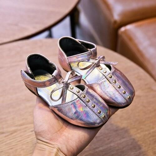Summer Girls Shoes Beaded PU Leather Flats Fling Princess Shoes Baby Dance Shoes Kids Sandals Children Wedding Shoes Pink Black