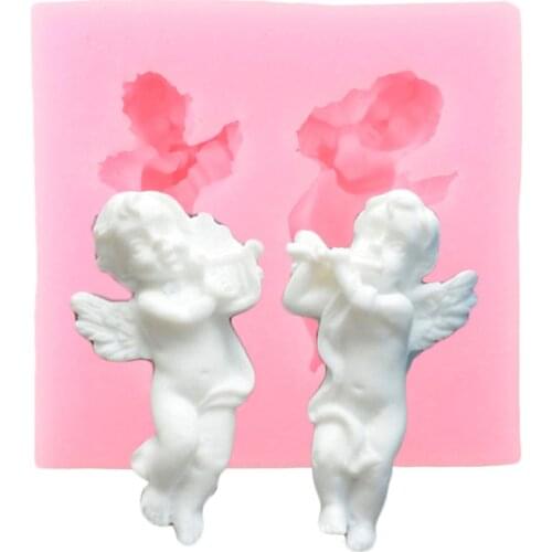 Cute Cupid Silicone Molds Angel Chocolate Fondant Mold DIY Baby Birthday Cake Decorating Tools Candy Clay Handmade Soap Moulds