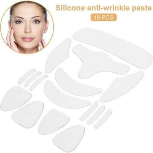 16pcs Reusable Anti-wrinkle Silicone Sticker For Face Forehead Cheek Chin Eye Wrinkle Removal Lifting Patches Beauty Tool
