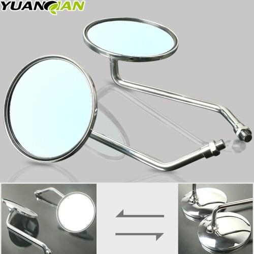 Motorcycle Back View Mirror Electric Bicycle Rearview Mirrors Moped Side Mirror 8mm Round