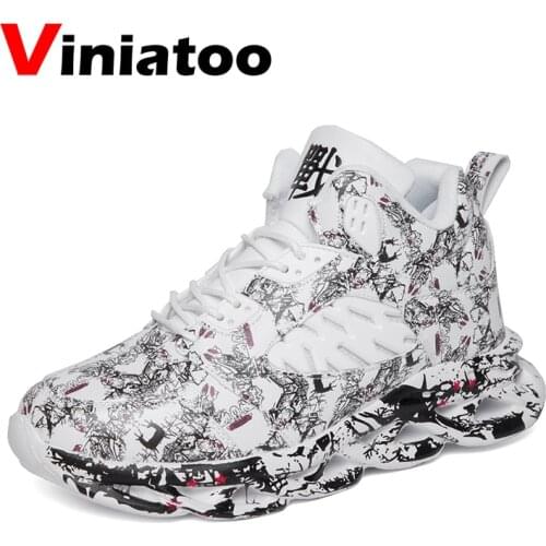 New Mens Basketball Shoes High Ankle Big Size 39-45 Light Weight Basketball Boots White Black Jogging Walking Shoes Male