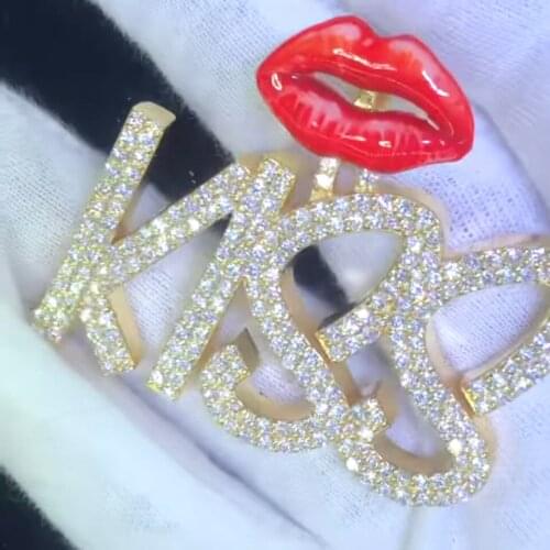 OTIY Personality Hip Hop Men Full Iced Out S925 VVS DF Moissanite Diamond Letter Pendant Necklace
