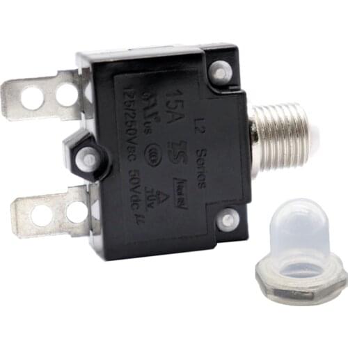 Manual Reset Overload Switch Switch 125/250VAC 50VDC Thermal Circuit Breaker 15Amp