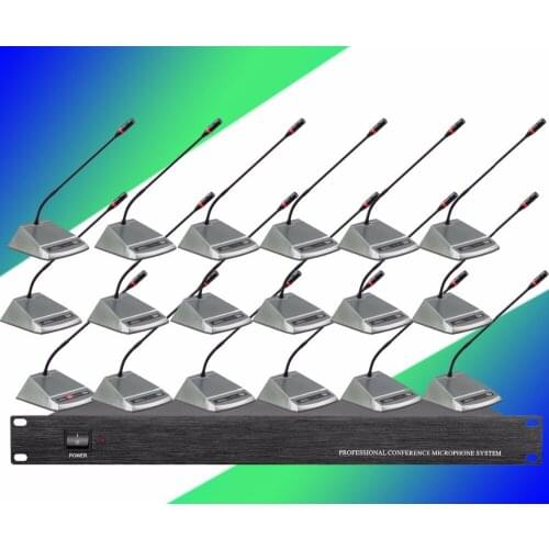 ZIXUAN Pro 1 Host 1 Chairman 17 Delegate High-end Wired Conference Microphone System Classical Micophone for Meeting Room