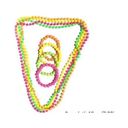 XMAS Favors Beaded Necklace for 70s 80s Them Prom Party Fluorescent Fancy Dress Neon Beads Necklace Disco Hen Night Props