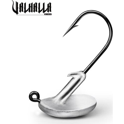 VALHALLA 5PCS/Lot Fishing Hoook 3.5g 5g 7g 10g 14g Blood Slot Jig Head Tumbler Fishing Hooks for Soft Lure Carbon Steel Fishhook
