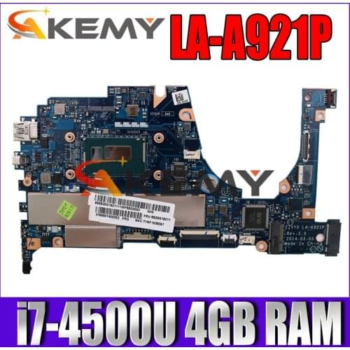 SAMXINNO For Lenovo YOGA 2 13 Laptop Motherboard LA-A921P with i7-4510U/4500U 1.70GHz CPU 4GB RAM original mothebroard