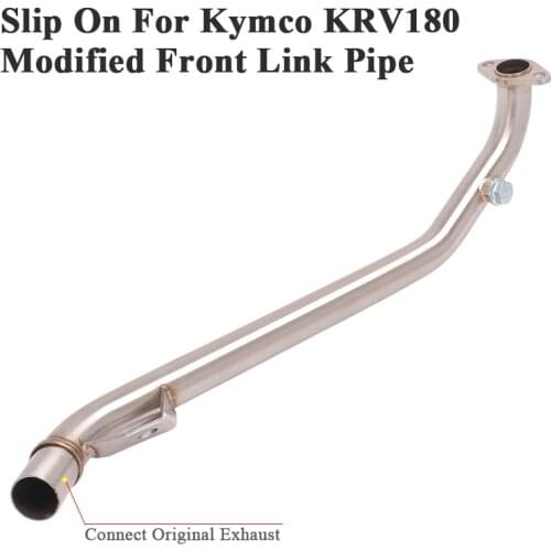 Slip On For Kymco KRV180 Modified Stainless Front Link Pipe Connection Original Muffler Motorcycle Exhaust Pipe Ecaspe System