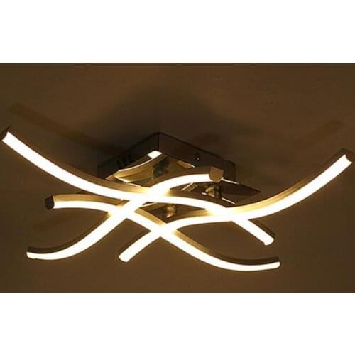 Creative LED Ceiling Lamp Three Or Four Fork Chandelier Living Room Decoration Lighting Ceiling Lamp Bedroom Lamps 12/18/24W