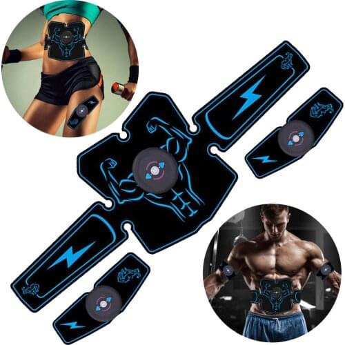 USB Rechargable Wireless EMS Electric Abdominal Muscles Trainer ABS Stimulator Body Weight Loss Massage Gym Belly Arm Fitness