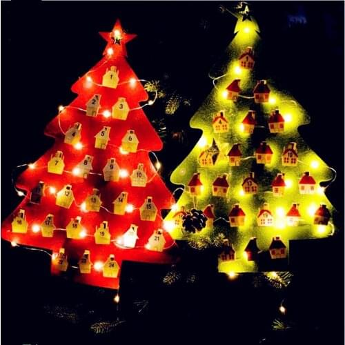 Hanging Christmas Advent Calendar Countdown to Christmas Tree Home Party Christmas Decorations Two Colours Available