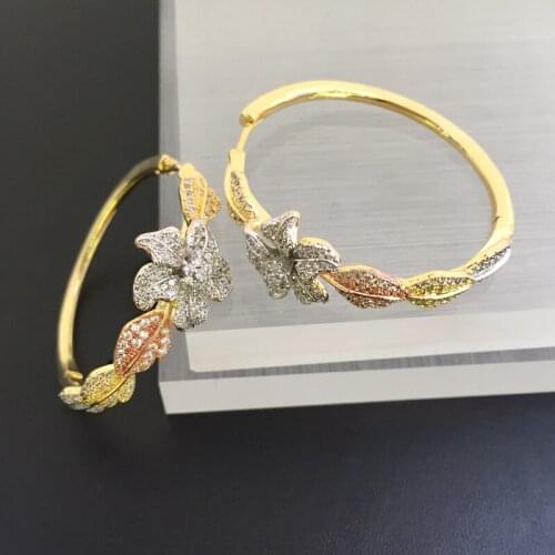 Lanyika Fashion Jewelry Elegant Jasminum Micro inlay Party Earrings Anniversary Banquet Daily Best Gift