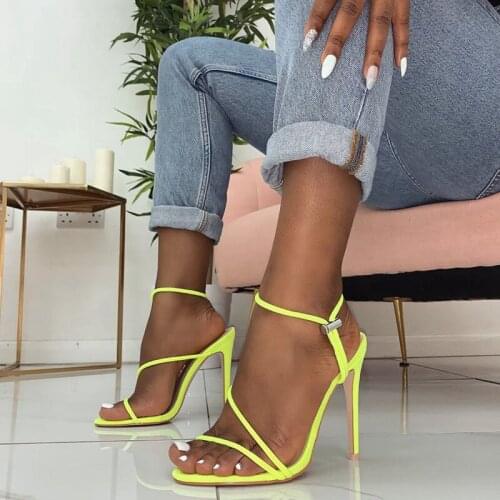Jinsen Aite Women Sandals Ankle Strap Thin High Heels Sexy Party New Summer Fashion Larger Size Slip-On lady Sandals Shoes JS816
