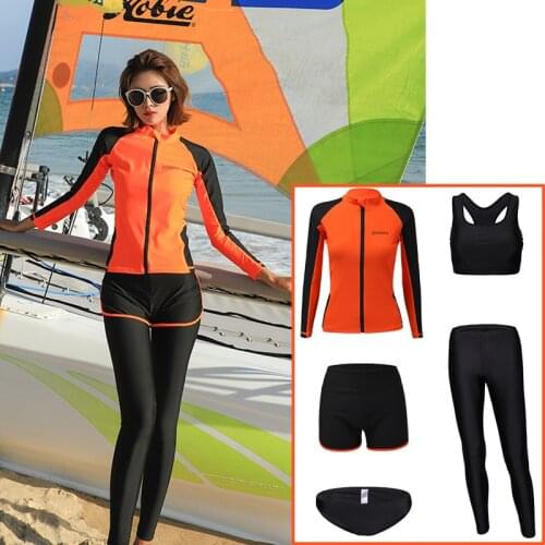Womens Full Body Swimsuit Rashguard 5pcs Long Sleeve Shirt Leggings Swimwear Sun Suit Yoga Jogging Clothes Athletic Tracksuits
