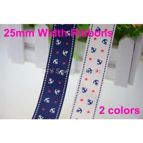 1" (25mm) width, Geometric printed ribbon Polyester Grosgrain ribbon, DIY hairbow accessories, gift package Free Shipping#2867