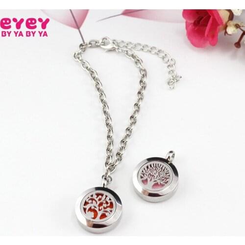 1PC Perfume Bracelet Essential Oil Diffuser Aromatherapy Locket Bracelet Tree of Life Stainless Steel Diffuser Bracelet