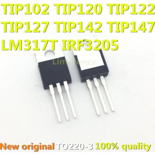 10PCS TIP102 TIP120 TIP122 TIP127 TIP142 TIP147 LM317T IRF3205 Transistor TIP142T TIP147T TO-220 IC