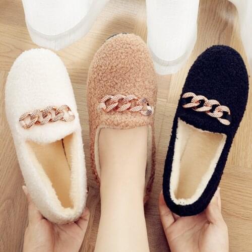 2021 Winter Warm Slippers Shoes cotton Slipper Lovely Home Floor Soft Stripe Slippers Female Shoes Small size