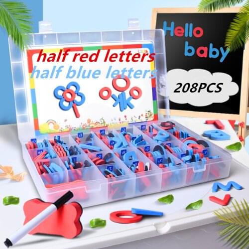 208 Pcs Magnetic Letters Uppercase Lowercase Foam Alphabet Magnets for Fridge Refrigerator Educational Toys Set