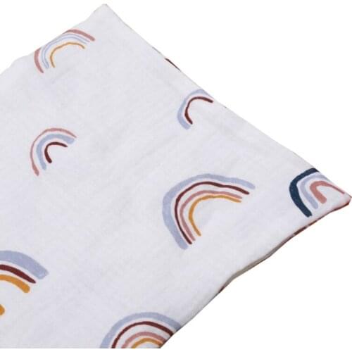 24BE 5pcs Muslin Cotton Baby Towel Handkerchief Rainbow Kid Wipe Cloth Newborn Face Towel Feeding Bibs