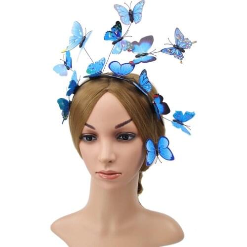 3pcs/PK Butterfly Hairband Fascinator Photo Prop # HW2020005