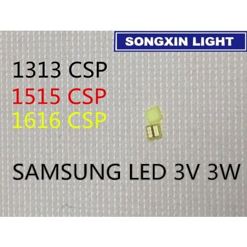 500pcs SAMSUNG LED For LCD Backlight TV PLR LED Backlight Cool white for TV TV Application 3W 3V CSP 1313 1414 1515 1616