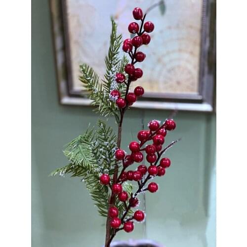70cm Artificial Cedar Berry Plant Branch Red Plastic Christmas Fruit Flower Arrangement Material Hotel Shop Christmas Home Decor