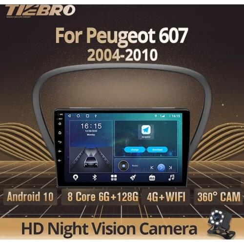 2DIN Android10.0 Car Radio For Peugeot 607 2004-2010 GPS Navigation Stereo Receiver DSP Auto Radio Car Receiver Bluetooth Player